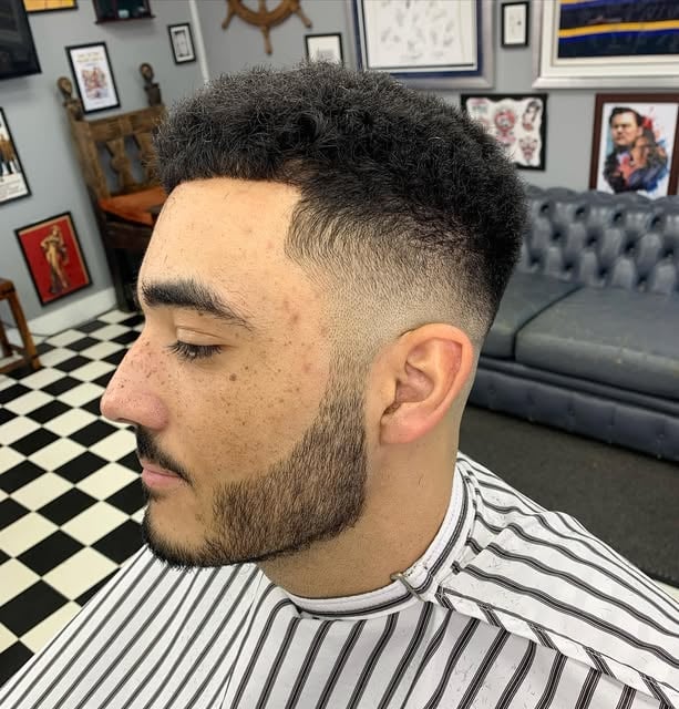 Fresh fade and shaped beard in the Horsforth shop